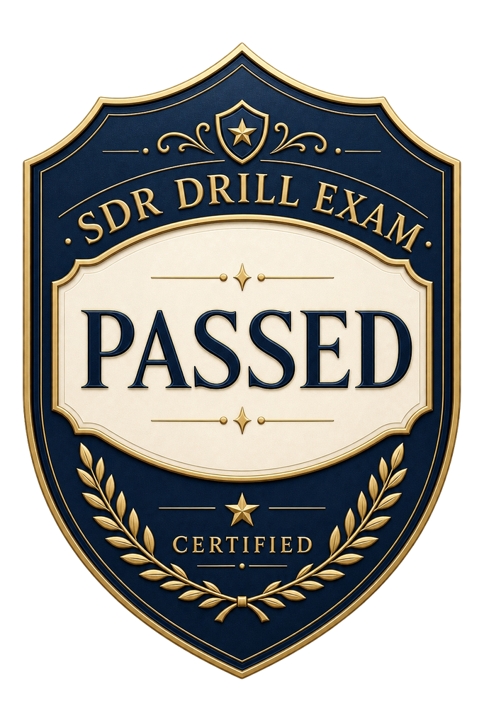 SDR Re-Drill Exam Pass