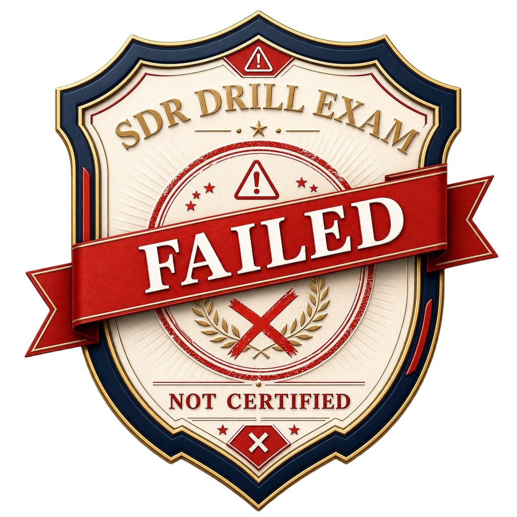 SDR Drill Exam Failed