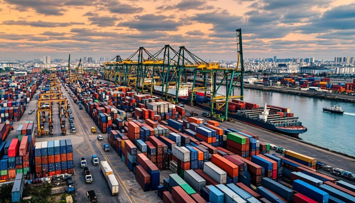 Dubai port and skyline representing UAE logistics and supply chain excellence